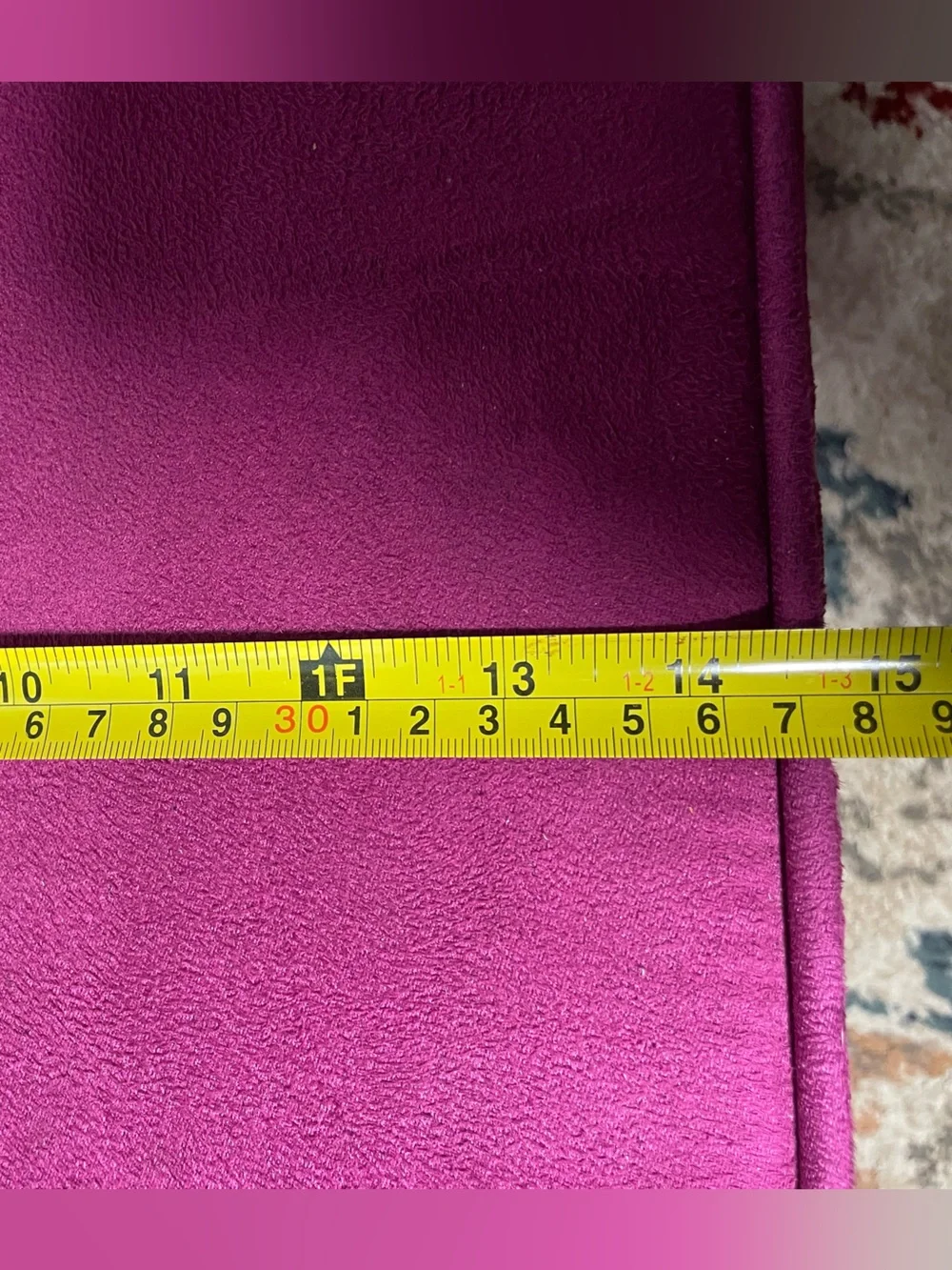 Target Plush Velvety Suede Square Storage Ottoman - Magenta (14.5”x 14.5x 15”H)